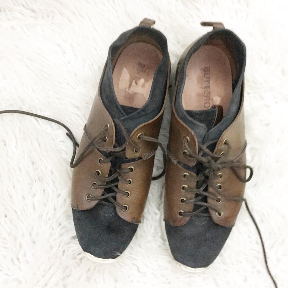 Buttero leather and suede sneakers size 12